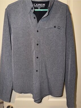 Laird Men's Long-Sleeve Gray Button-Up Shirt
